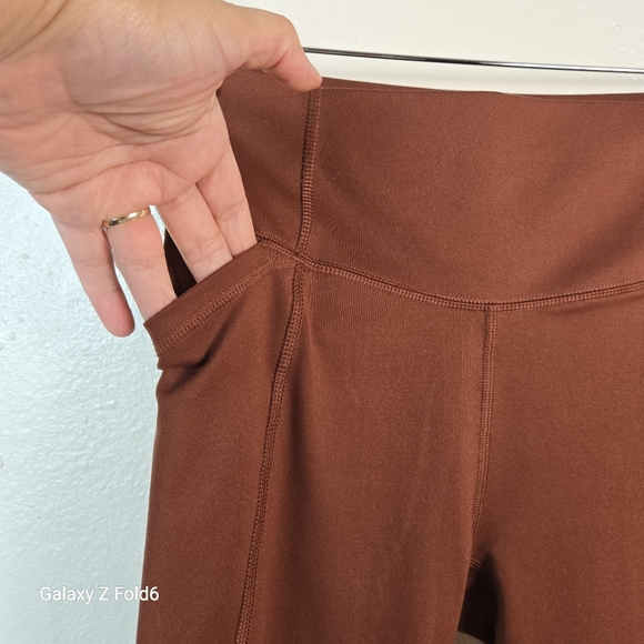 All In Motion Earth Brown High-Rise Pocketed Leggings XS | Eco Athletic‎ Yoga - Picture 7 of 9